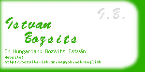 istvan bozsits business card