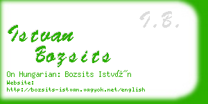 istvan bozsits business card